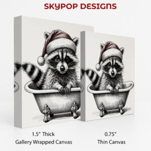 Raccoon Christmas Bath Art