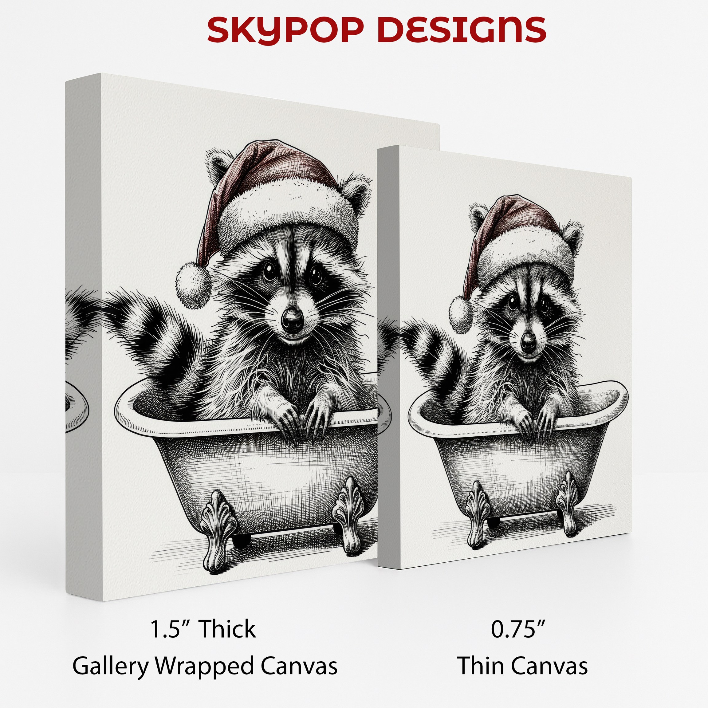 2.jpg Raccoon Christmas Bath Art
