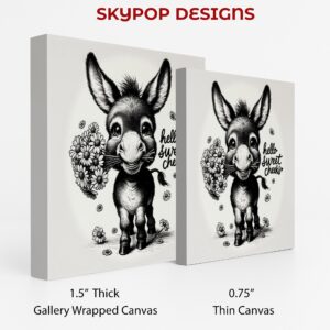 Donkey Holding Flowers Art