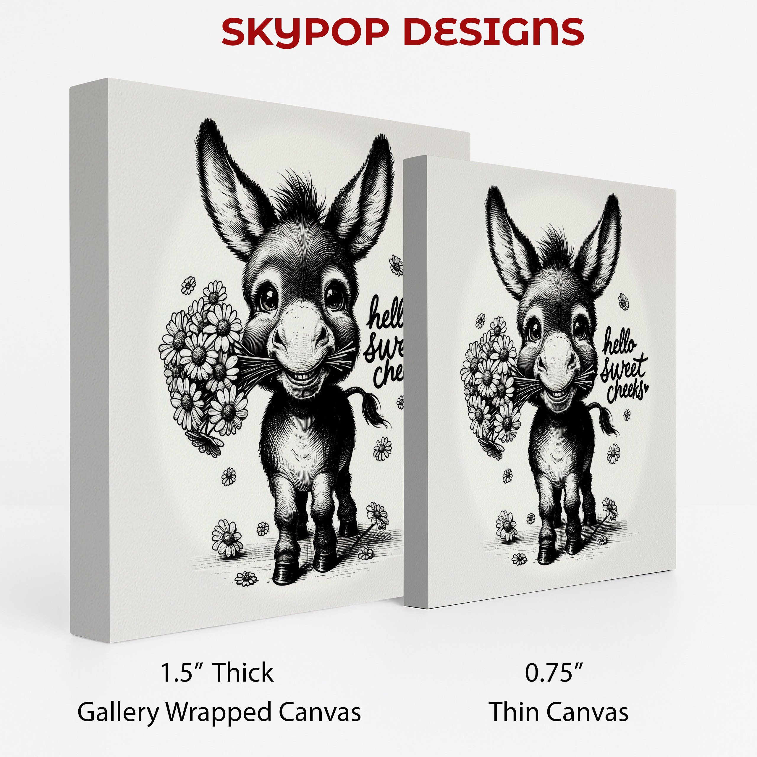 2.jpg Donkey Holding Flowers Art