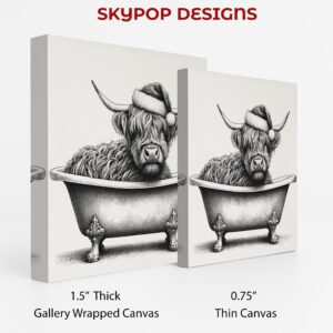 Highland Cow Bath Time Art