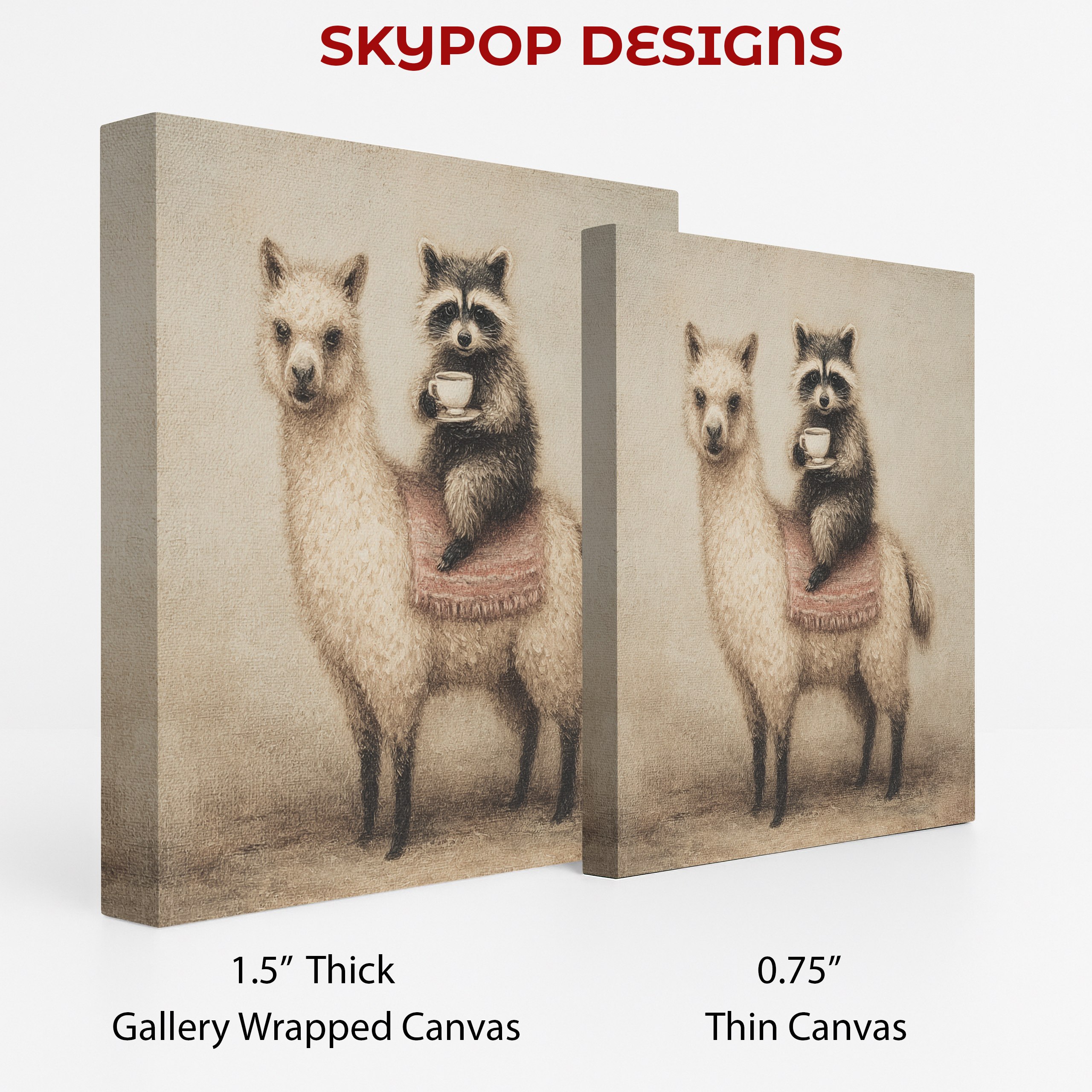2.jpg Llama and Raccoon Art