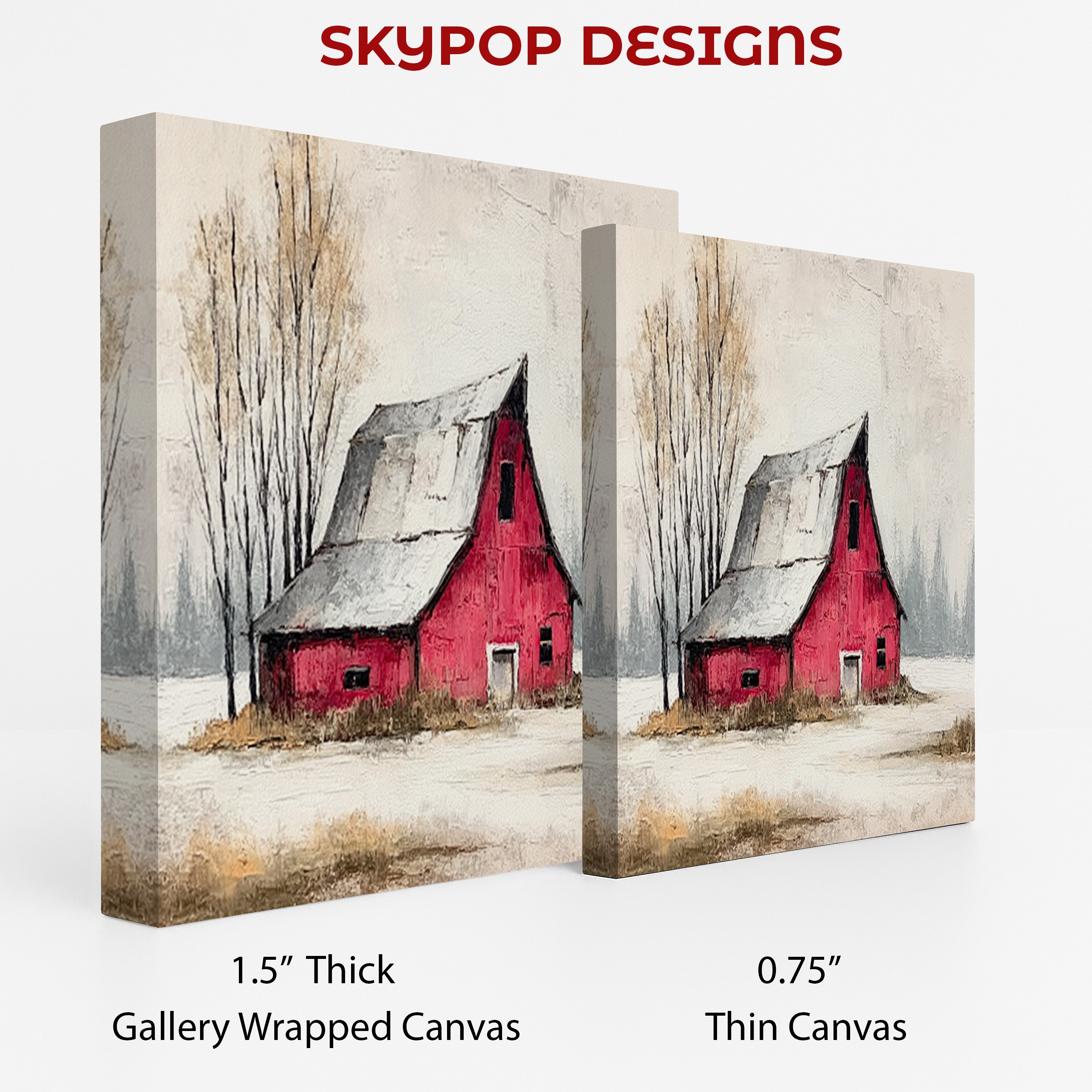 2.jpg Red Barn Winter Art