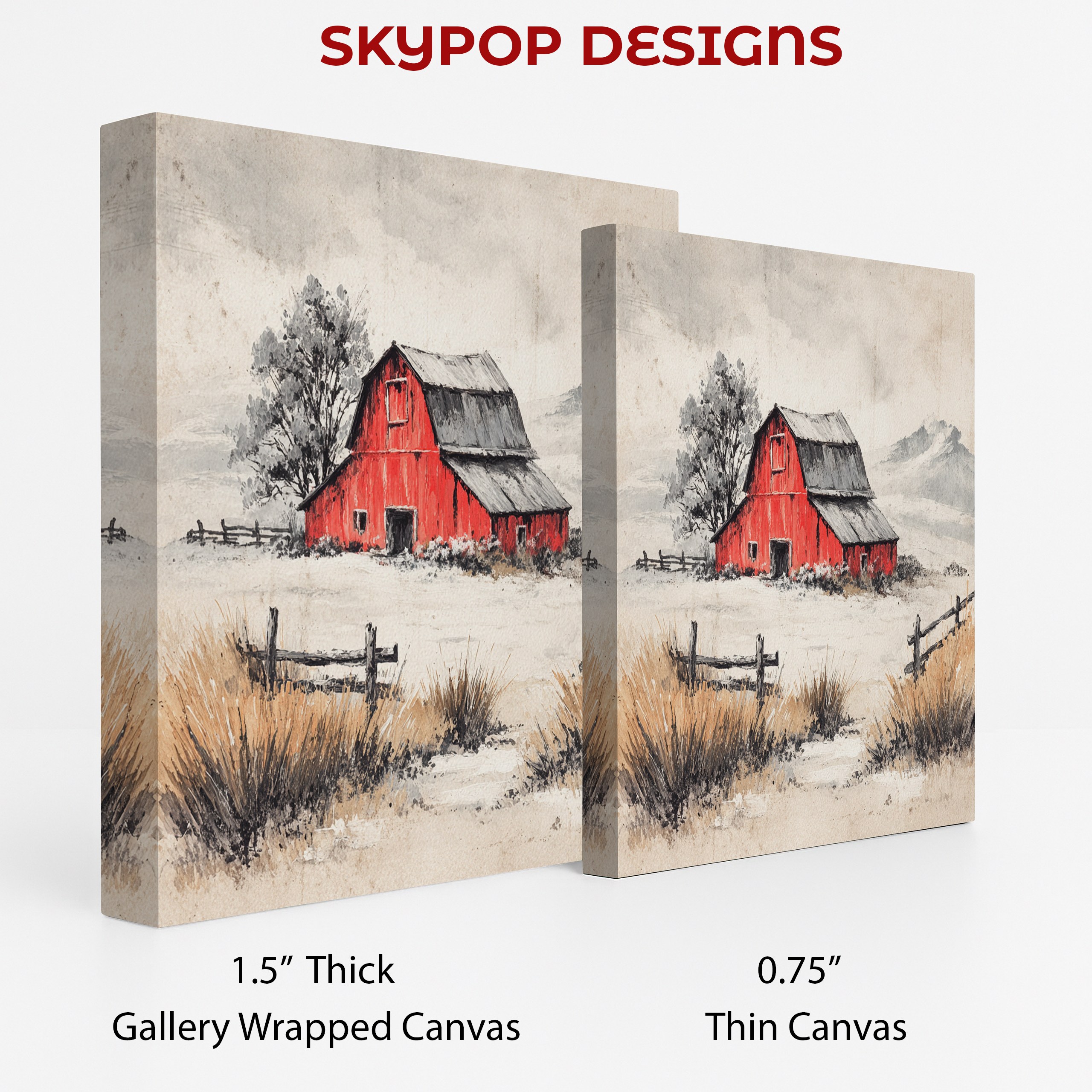 2.jpg Red Barn Landscape Art