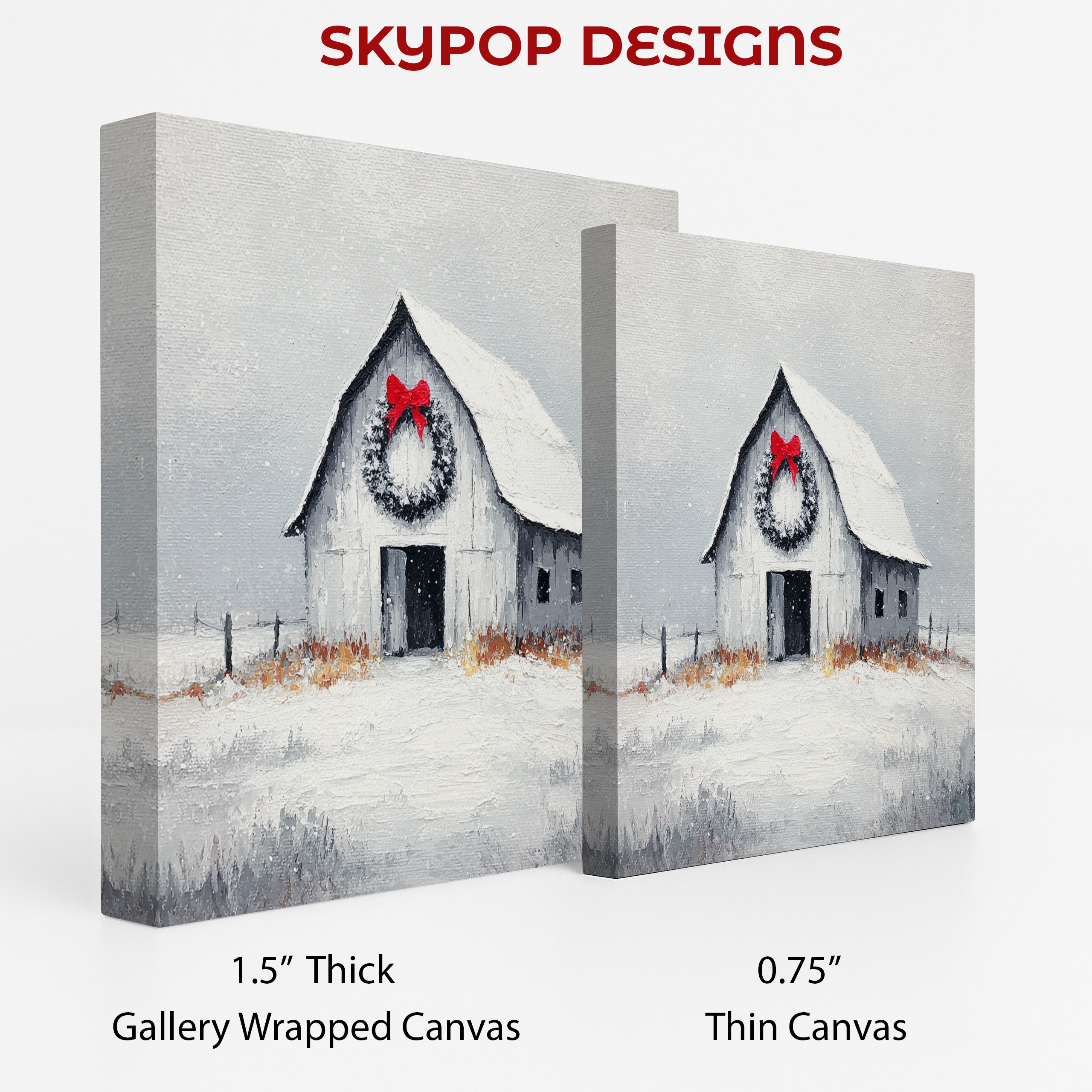 2.jpg Snowy Barn Christmas Art