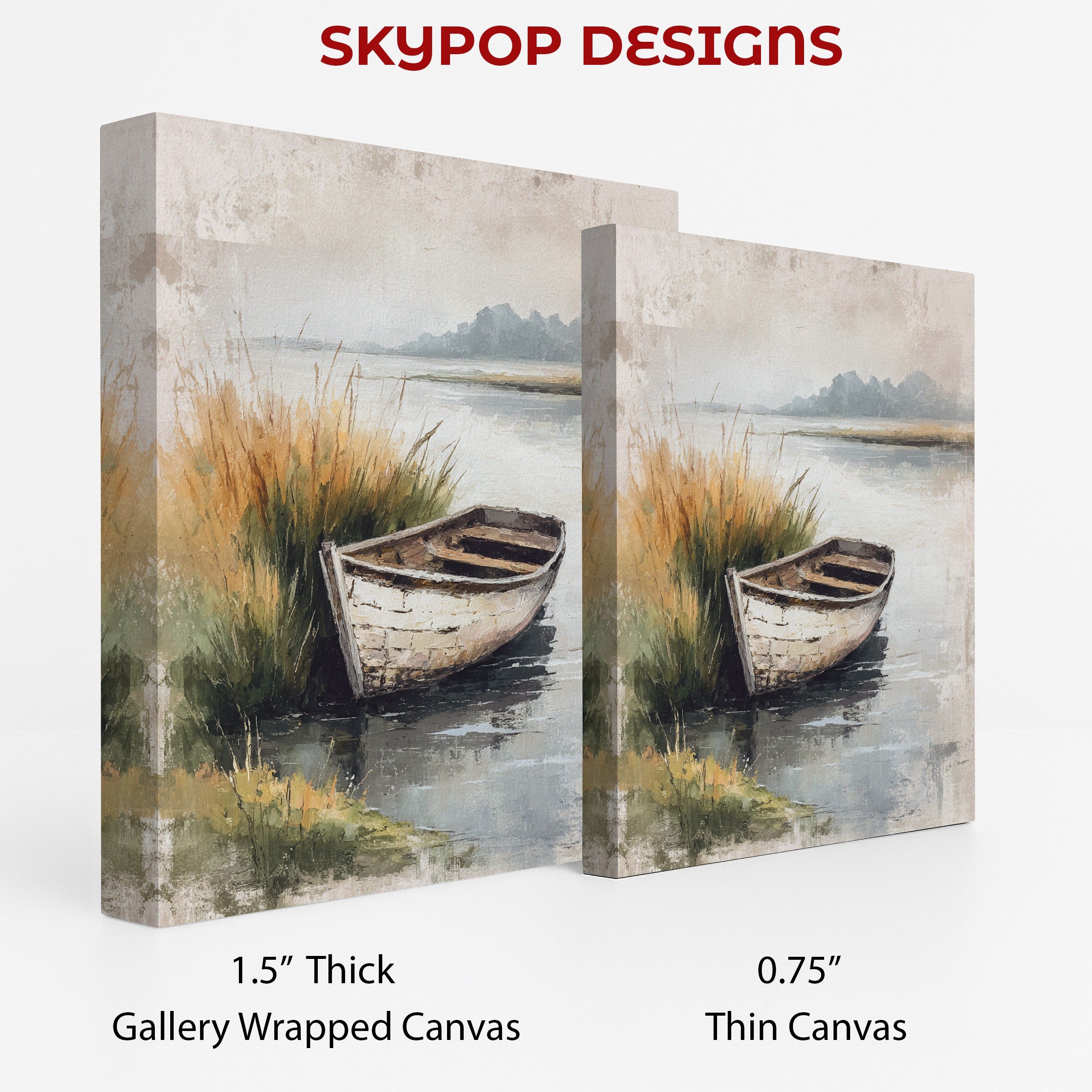 2.jpg Tranquil Lakeside Boat Art