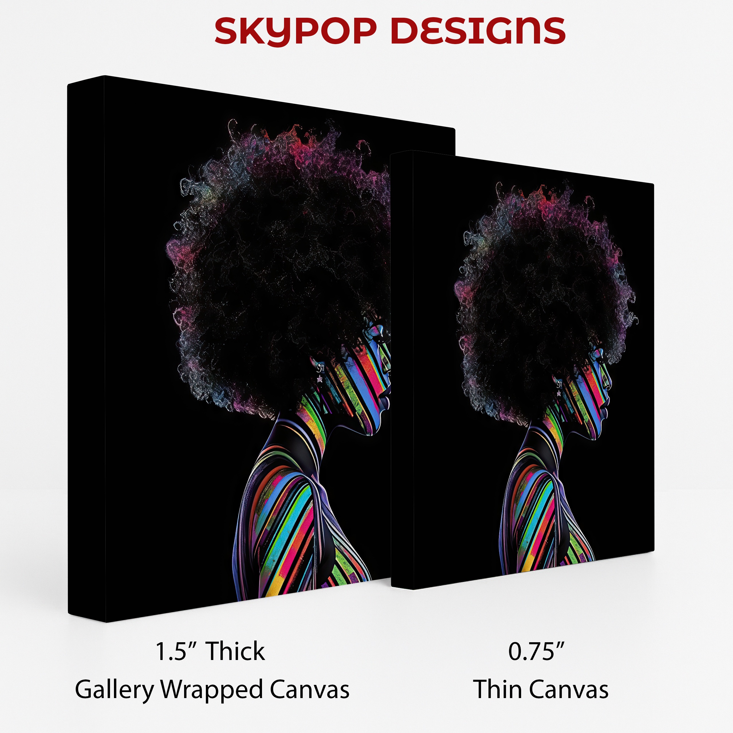 2.jpg Rainbow Streaks Afro Woman Art