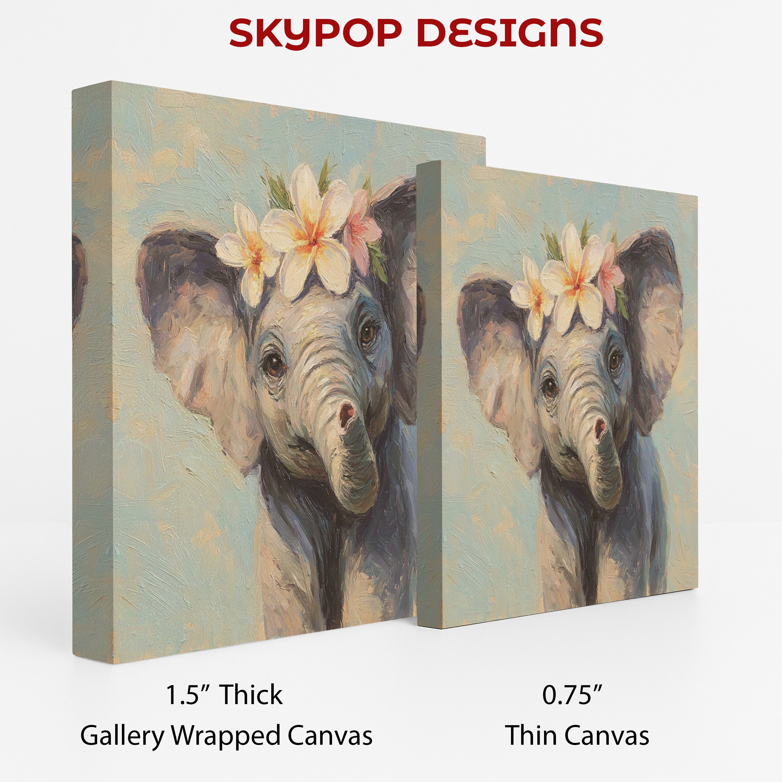 2.jpg Baby Elephant Flower Art