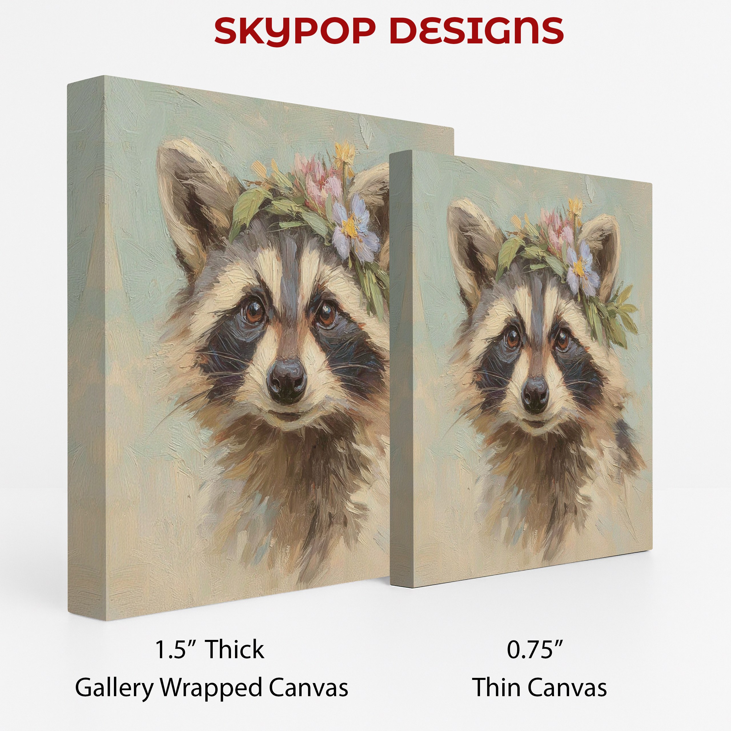 2.jpg Raccoon Flower Crown Art