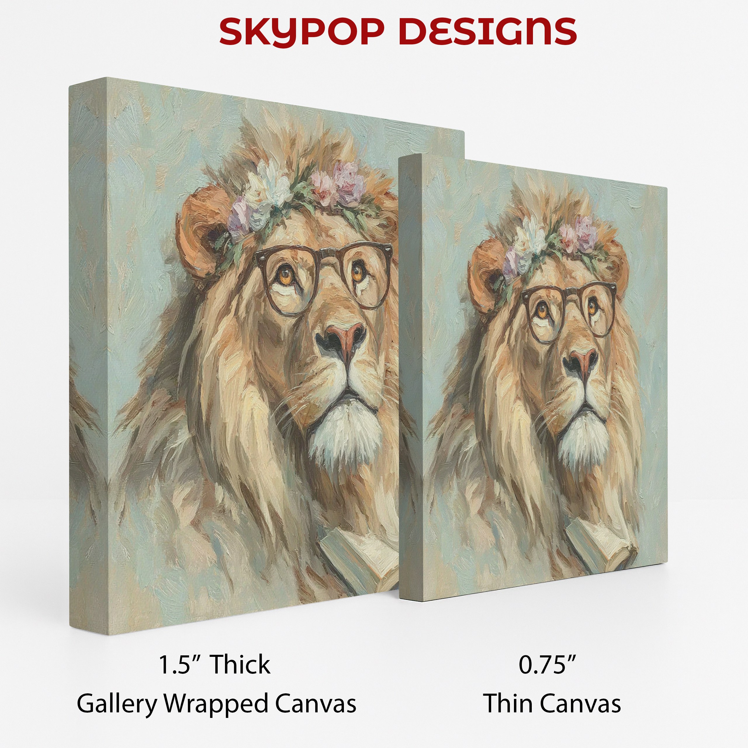 2.jpg Lion Book Glasses Art