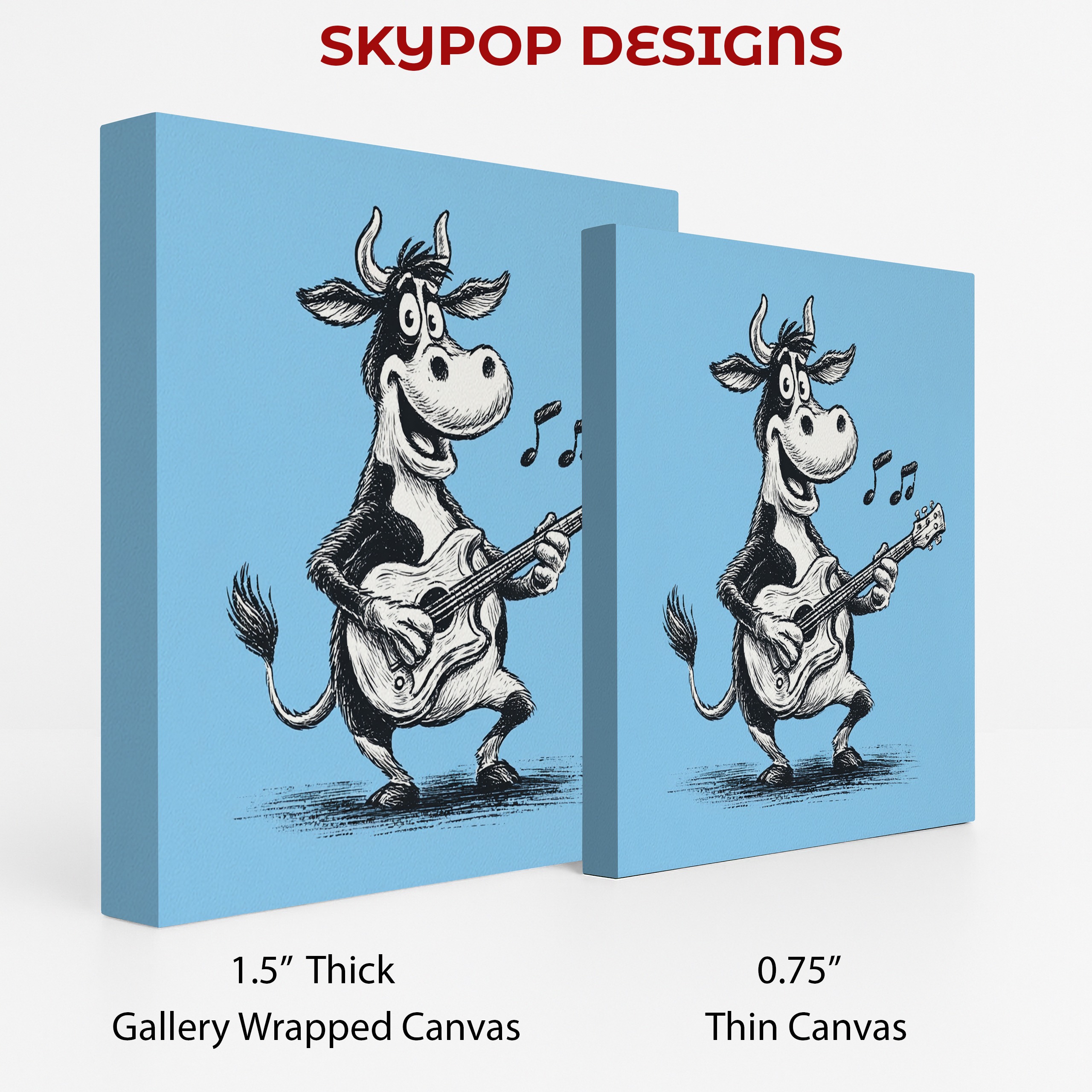 2.jpg Cow Playing Guitar Art