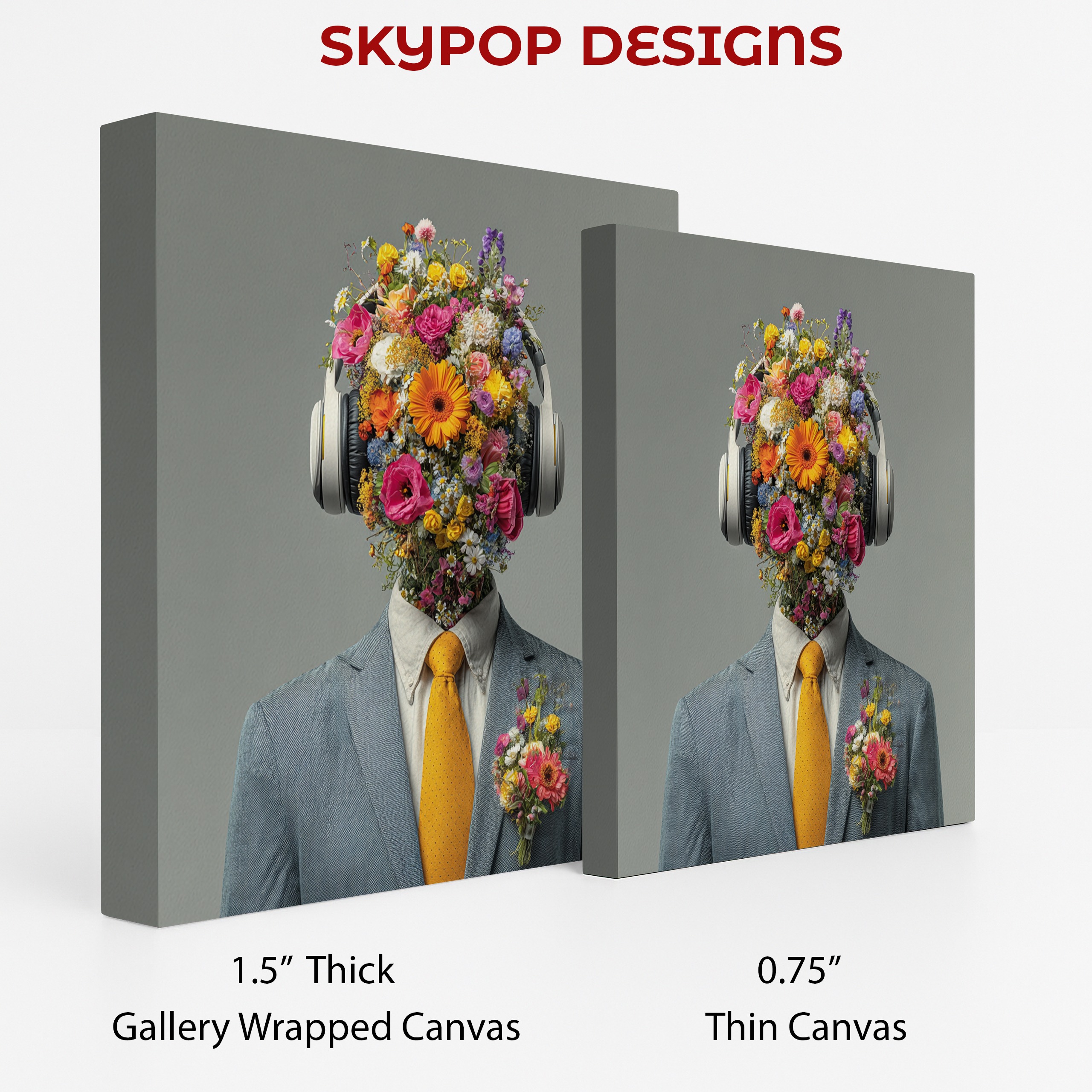 2.jpg Floral Headphones Art