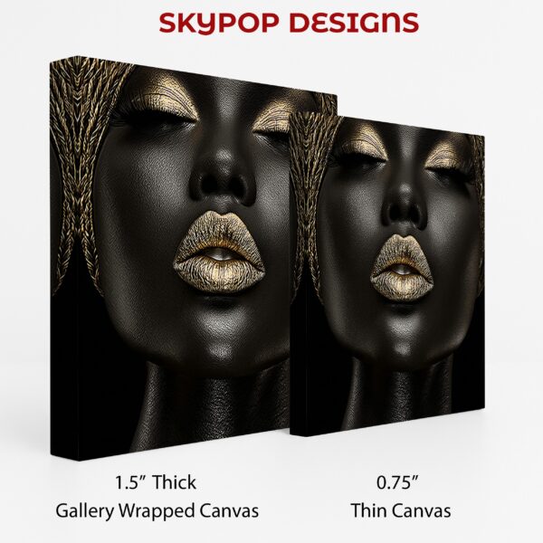 Golden Lips Portrait Art