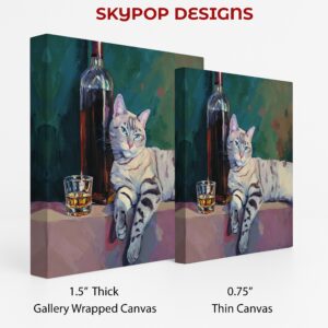 Cat and Wine Art