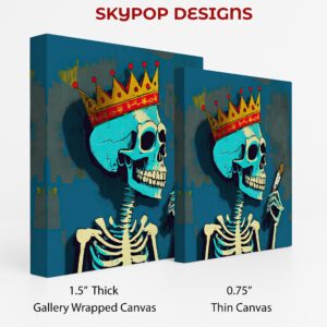 King Skeleton Smoking Art