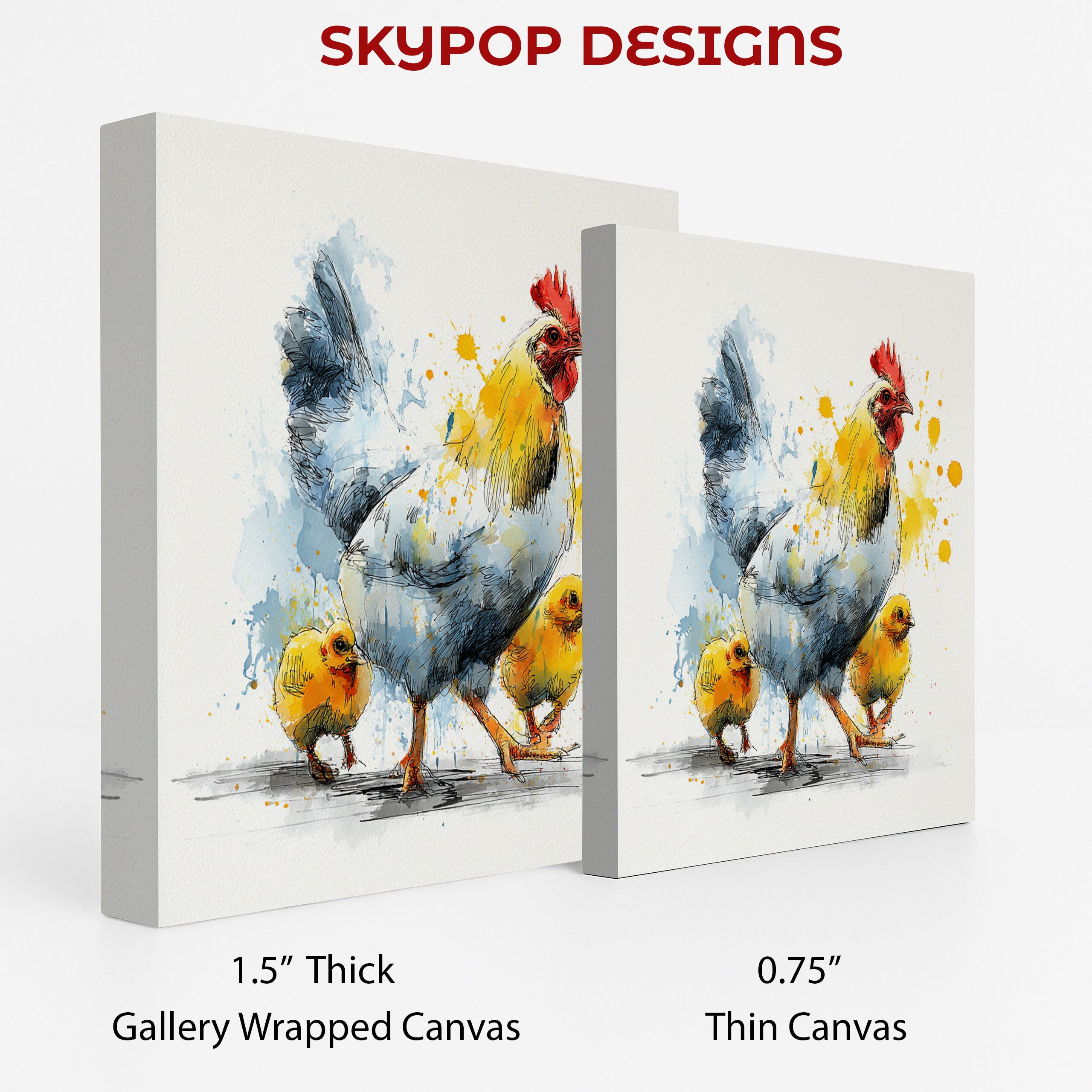 2.jpg Rooster and Chicks Art