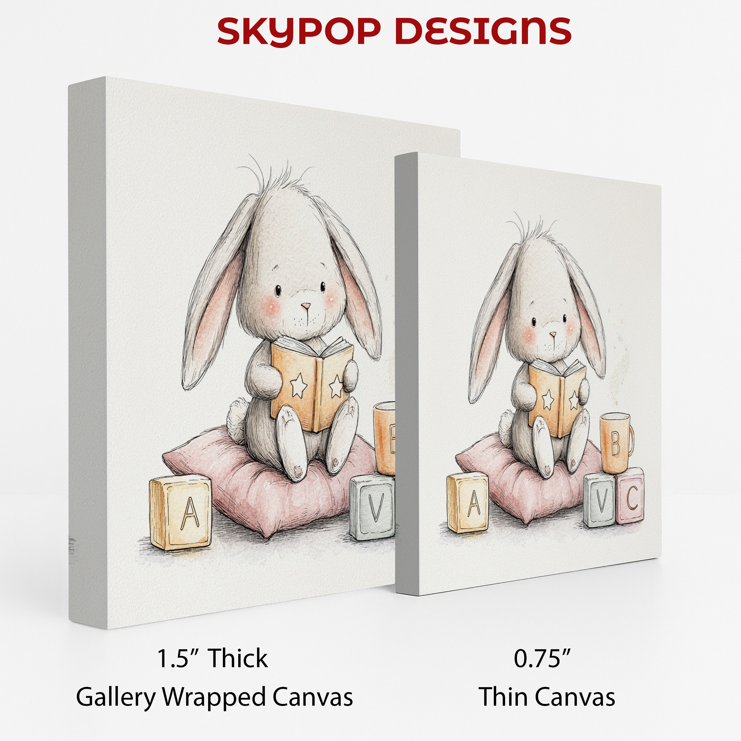 2.jpg Bunny Reading Book Art