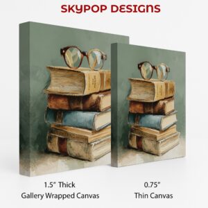 Vintage Books and Glasses Art