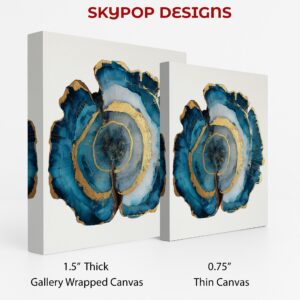 Blue and Gold Agate Art