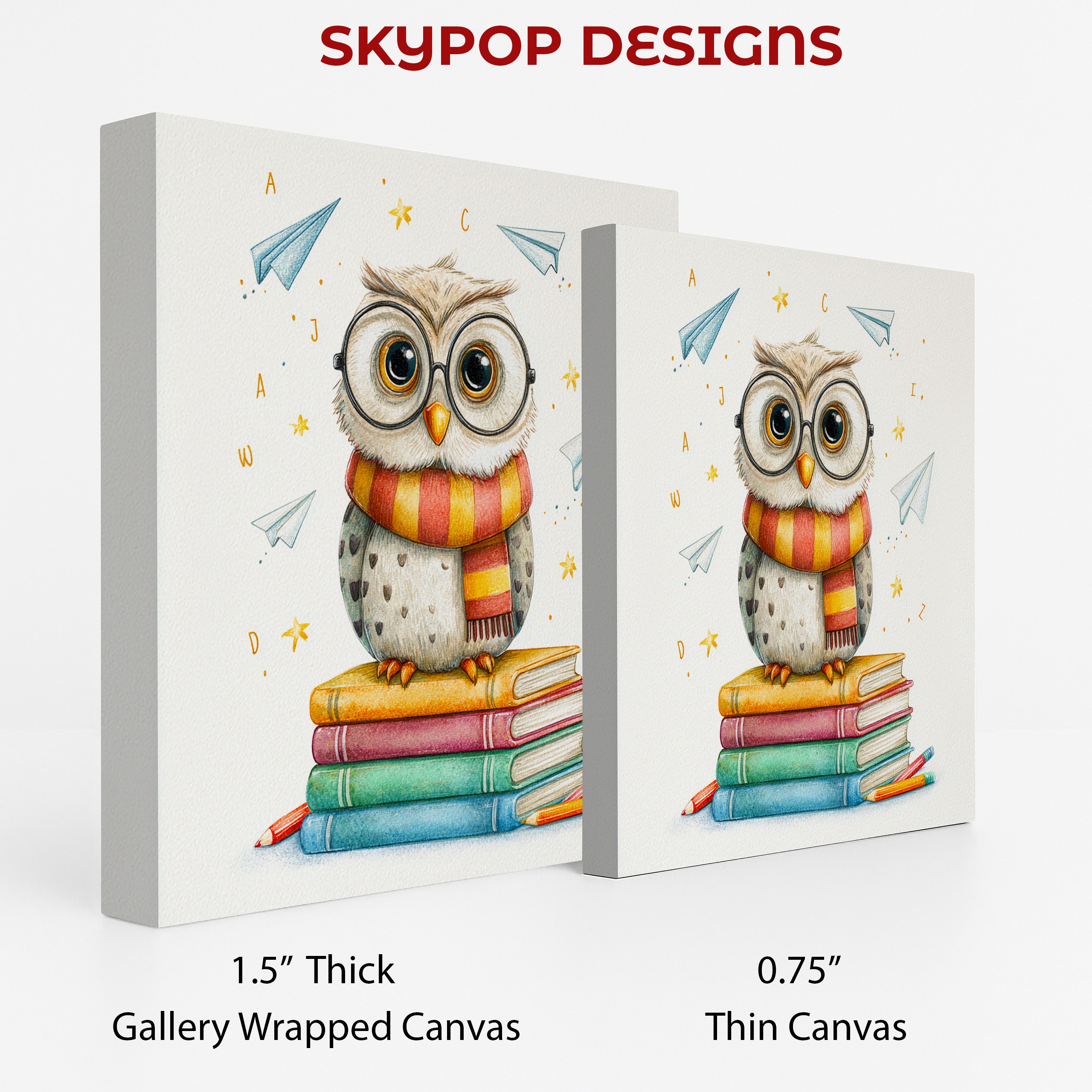 2.jpg Owl Book Stack Art