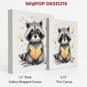 Raccoon Reading Art