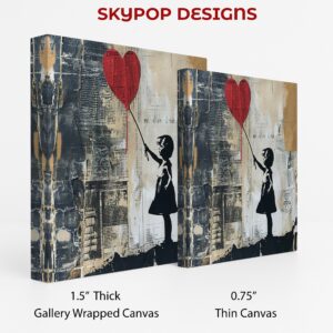 Balloon Heart Girl Art