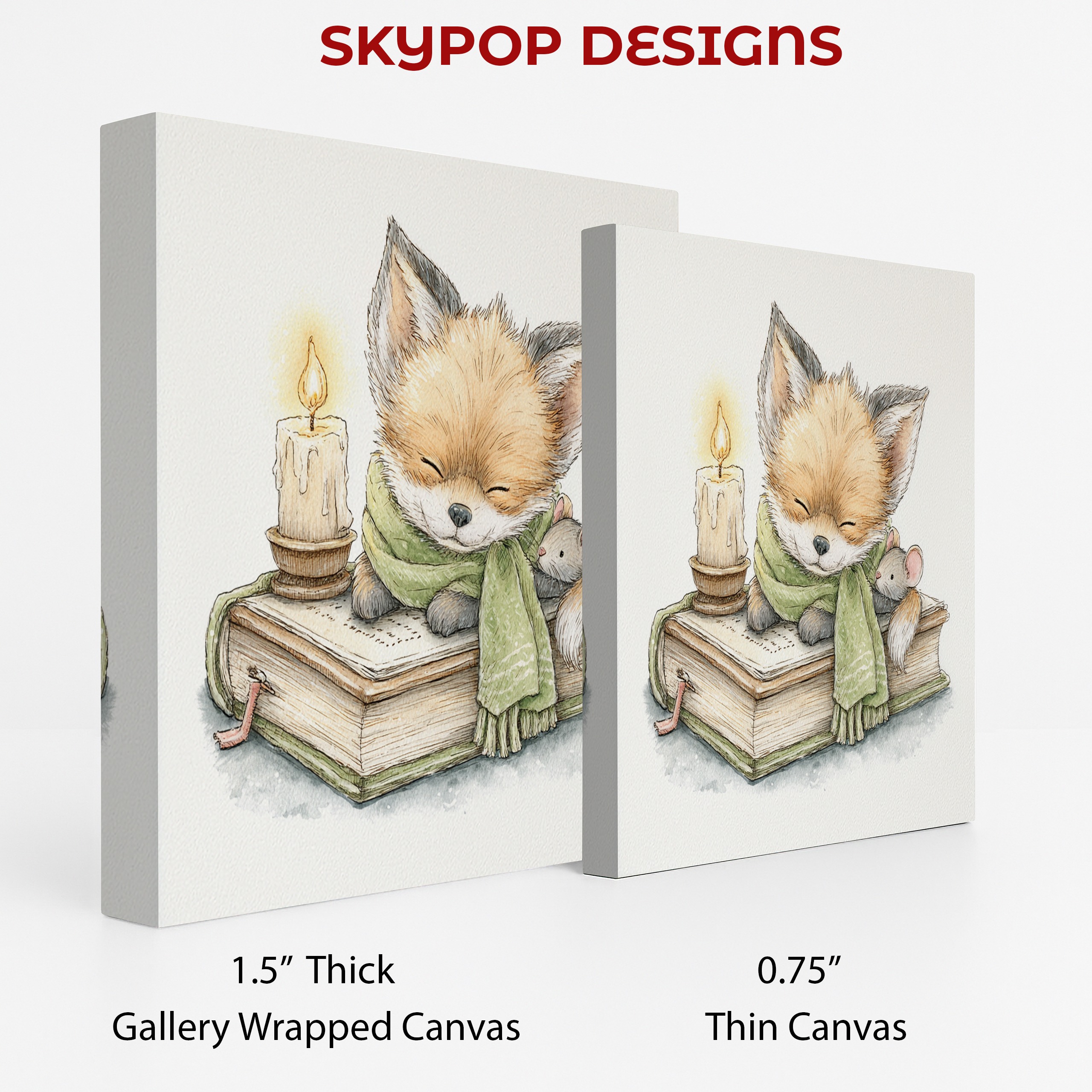 2.jpg Sleepy Fox and Mouse Art