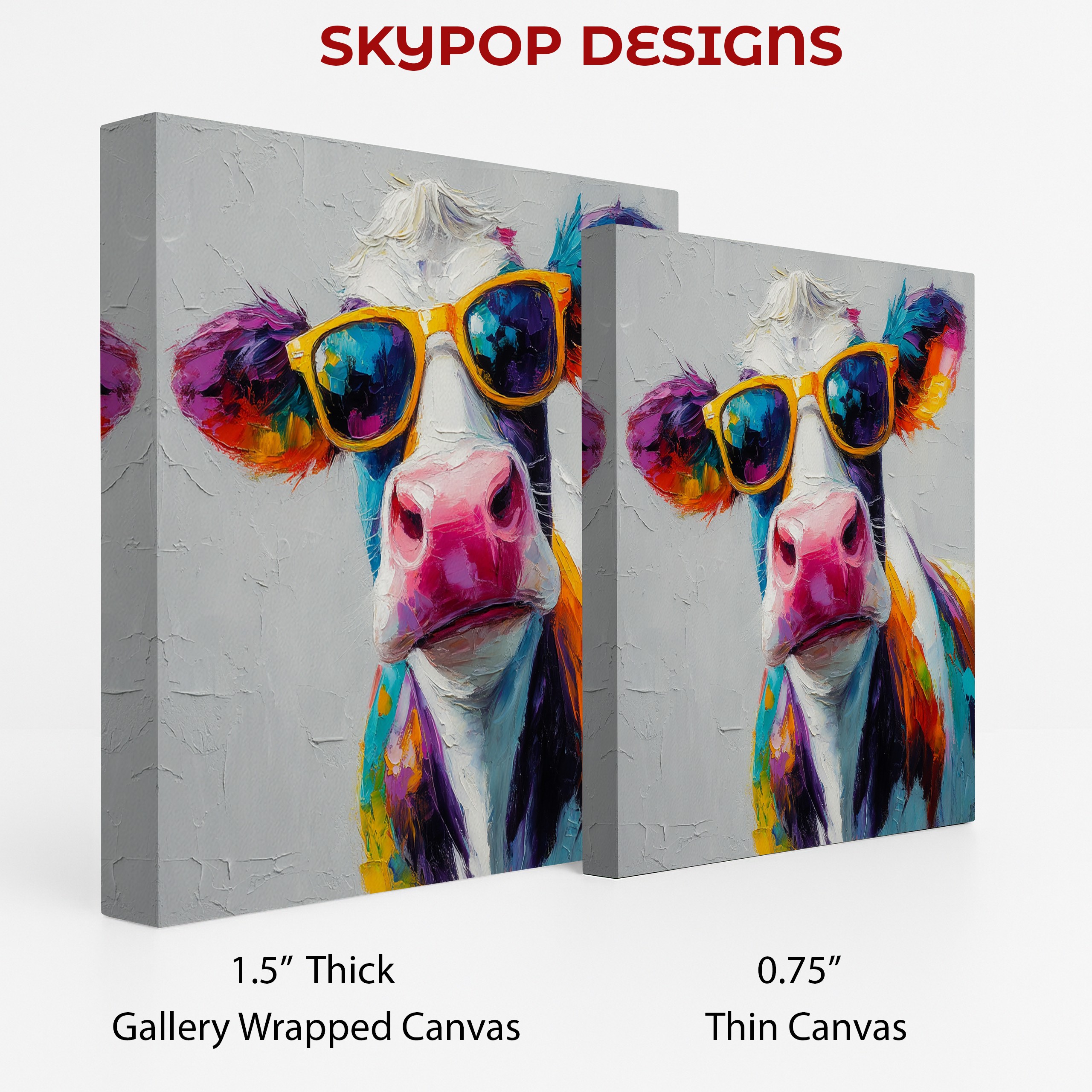 2.jpg Colorful Cow Art