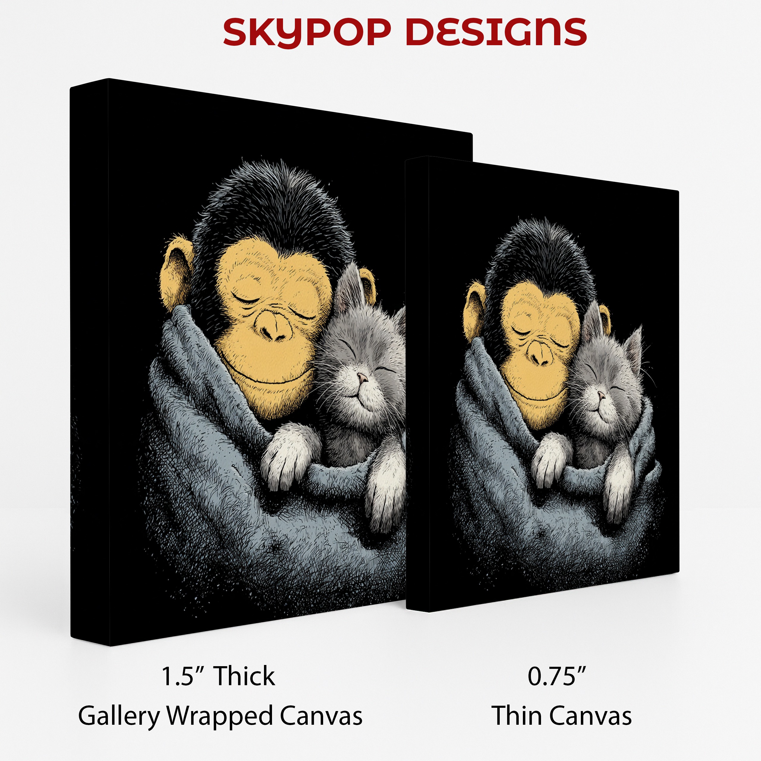 2.jpg Monkey Cat Cuddle Art
