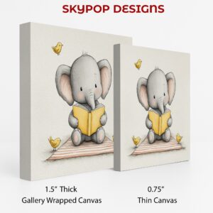 Elephant Reading Book Art