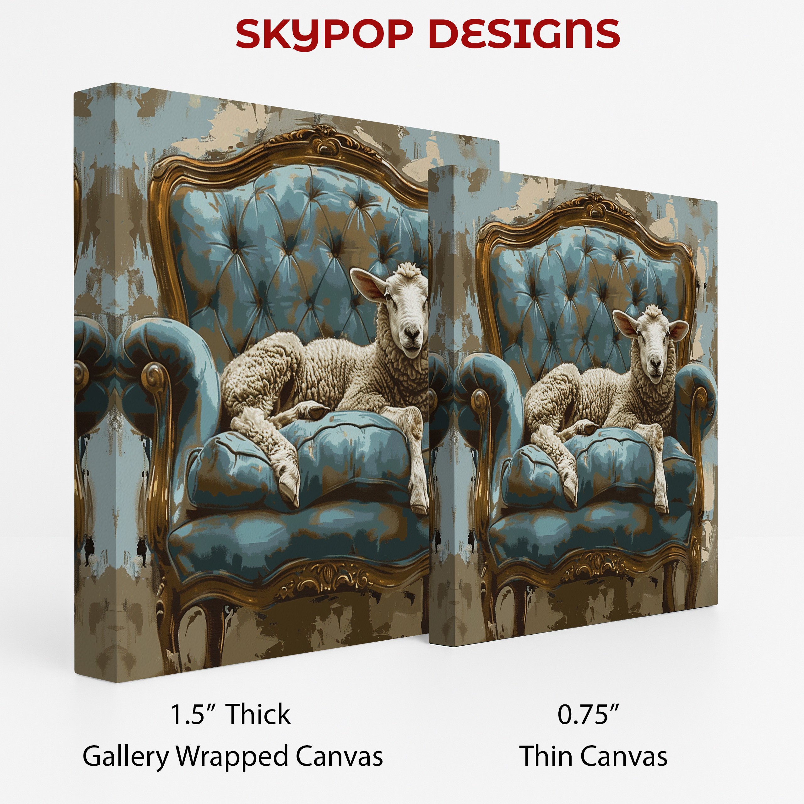 2.jpg Sheep on Antique Chair Art