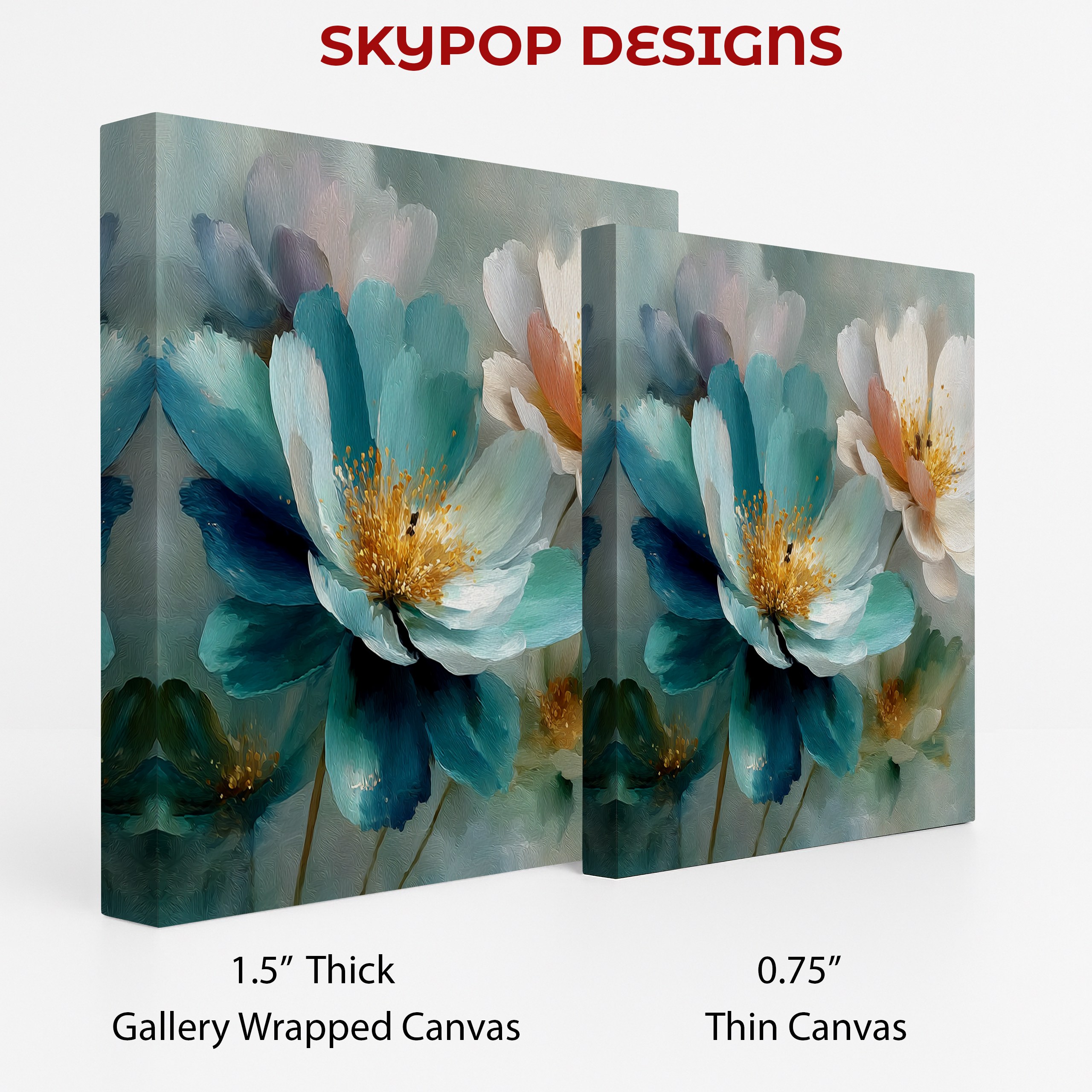 2.jpg Teal Peony Bloom Art