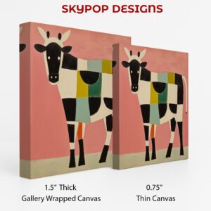 Colorful Geometric Cow Art