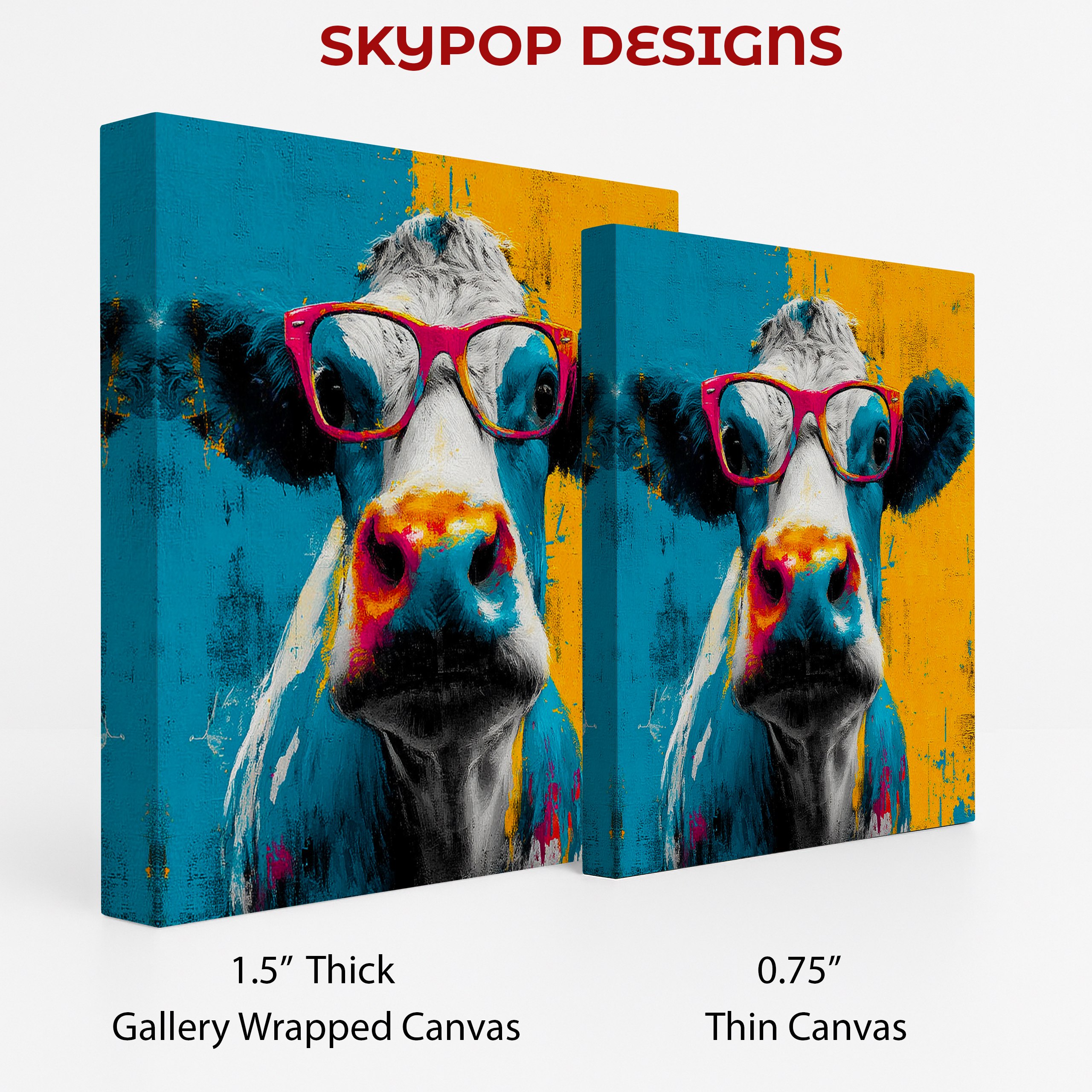2.jpg Colorful Cow Art