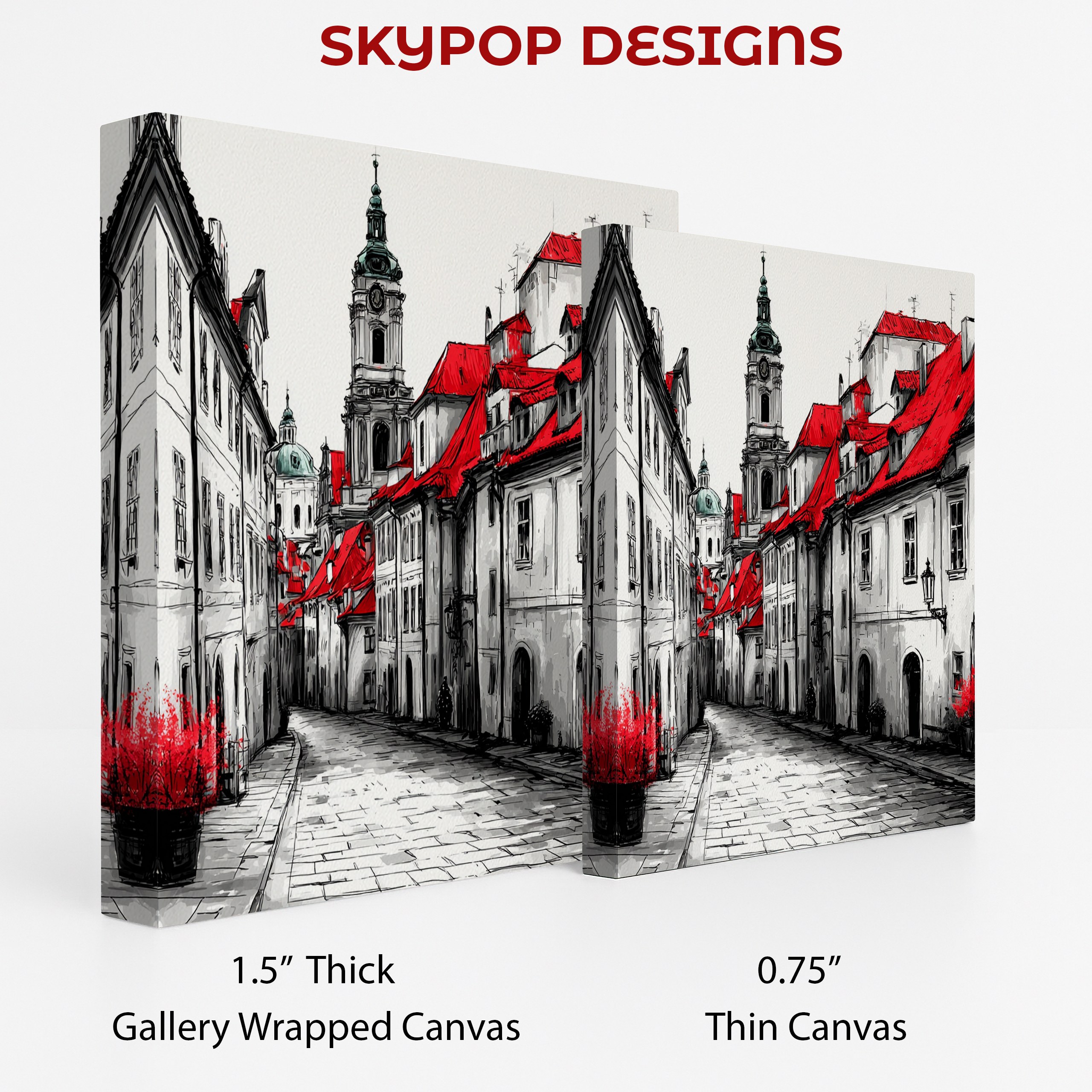 2.jpg European Red Roof Cityscape Art