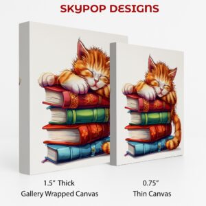 Cat Reading Books Art