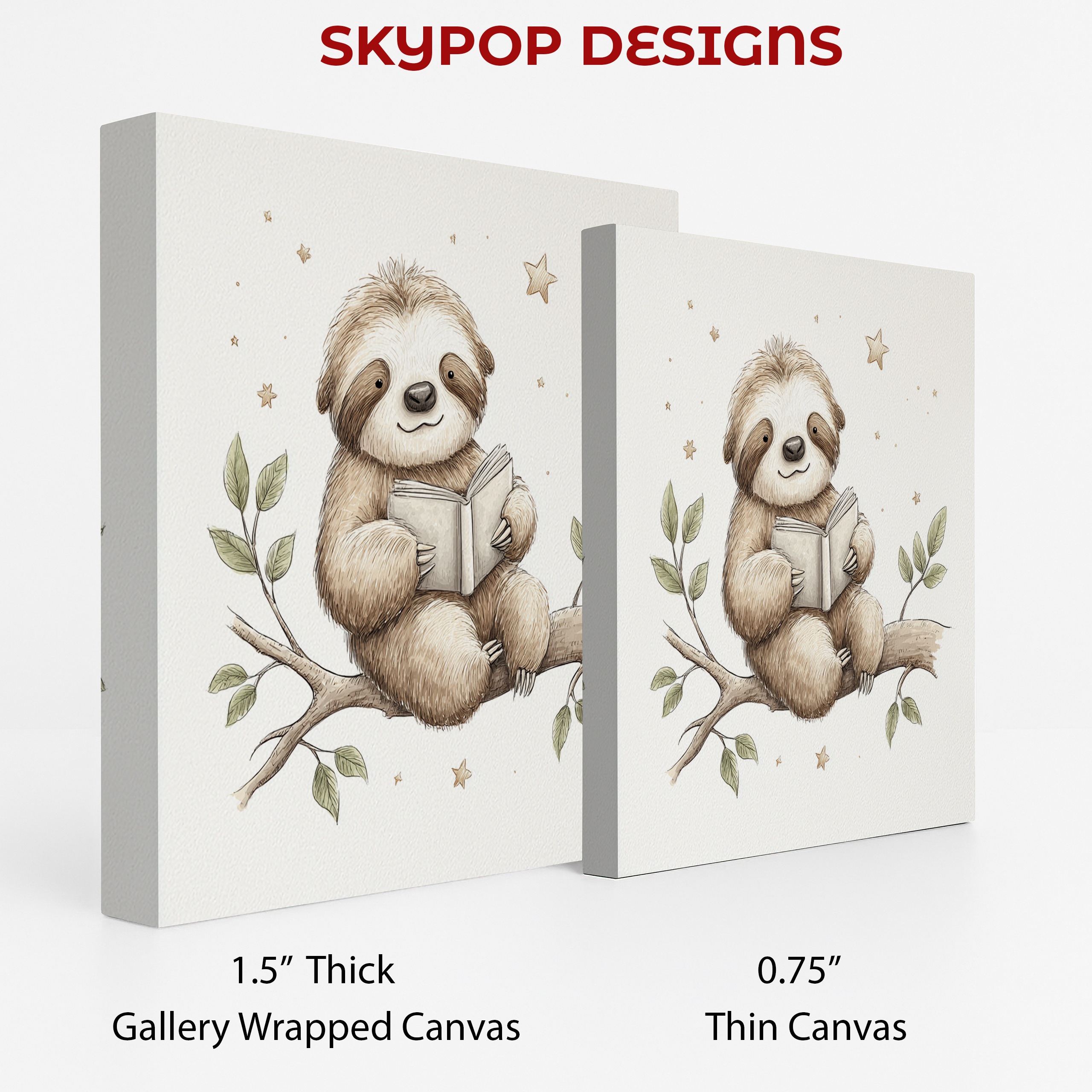 2.jpg Sloth Reading Art
