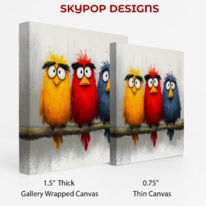 Colorful Cartoon Birds Art