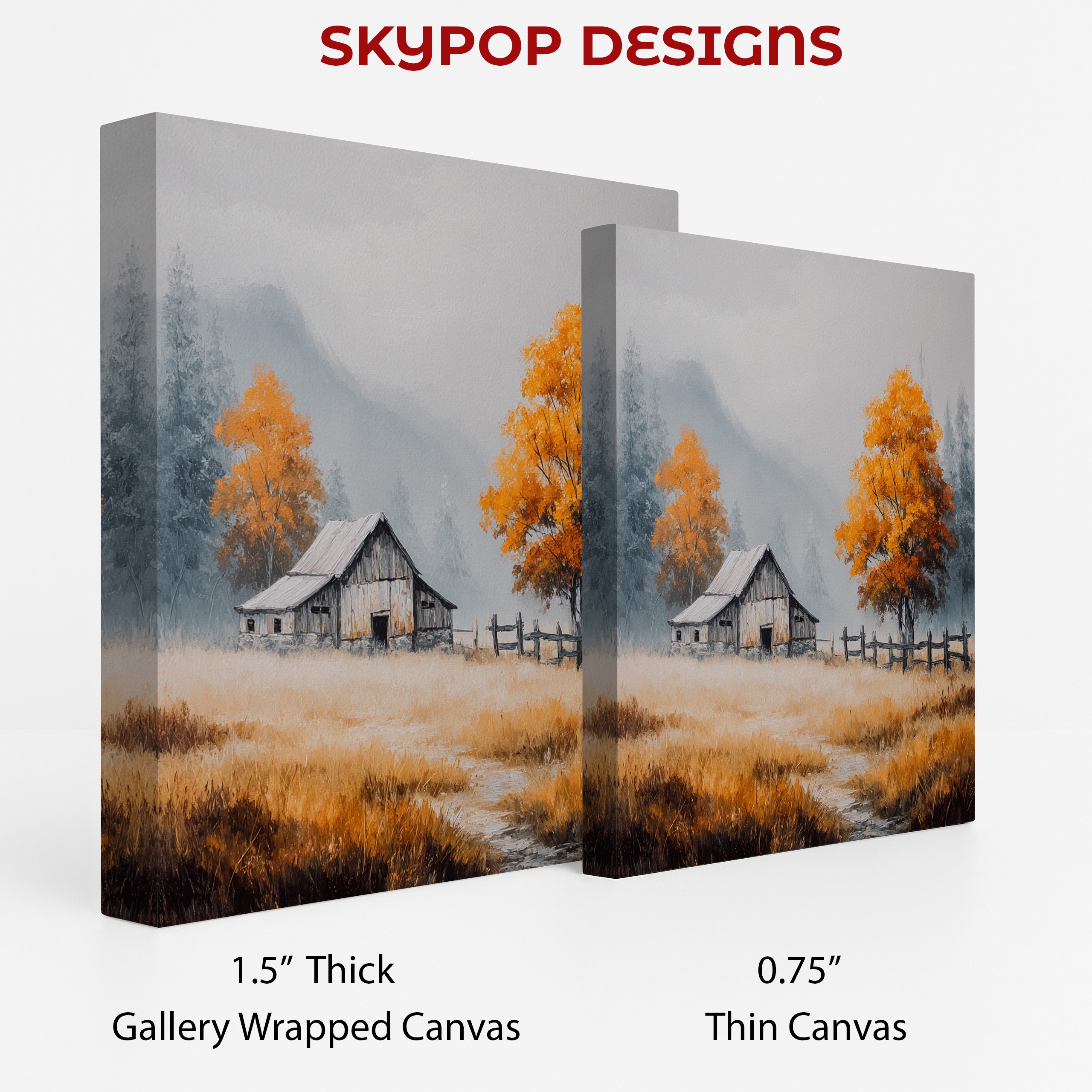 2.jpg Autumn Barn Landscape Art