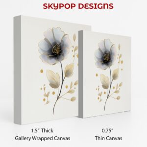 Gray and Gold Flower Art