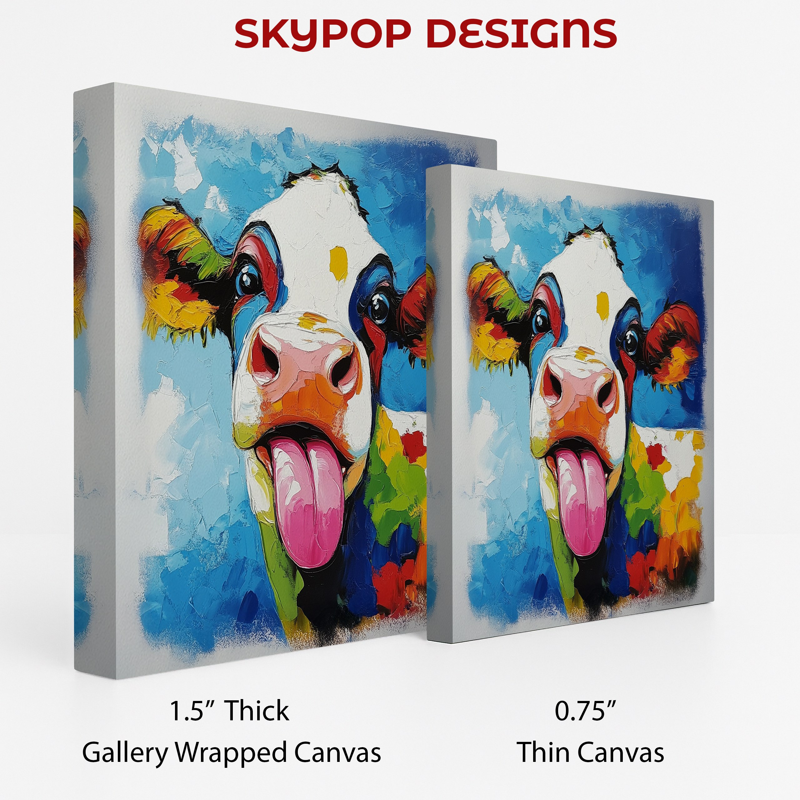 2.jpg Colorful Cow Art
