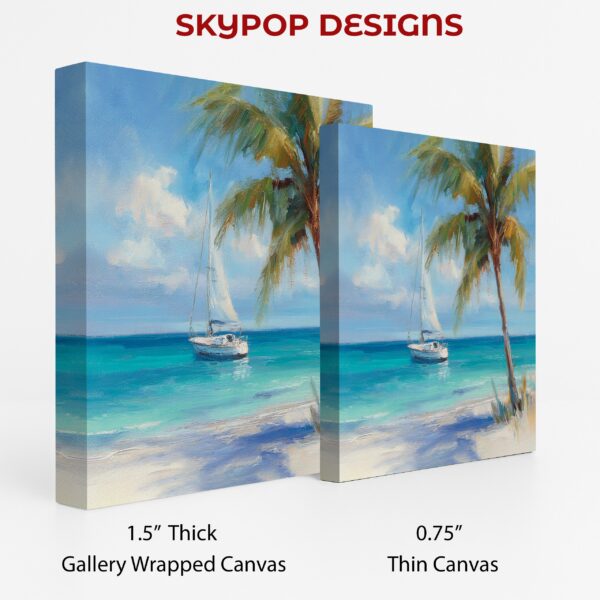 Tropical Beach Sailboat Art