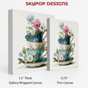 Floral Teacup Stack Art