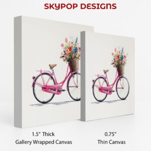 Vintage Bicycle Floral Basket Art