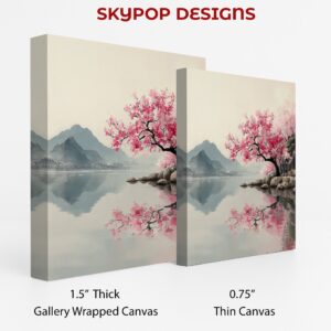 Cherry Blossom Lake Reflection Art