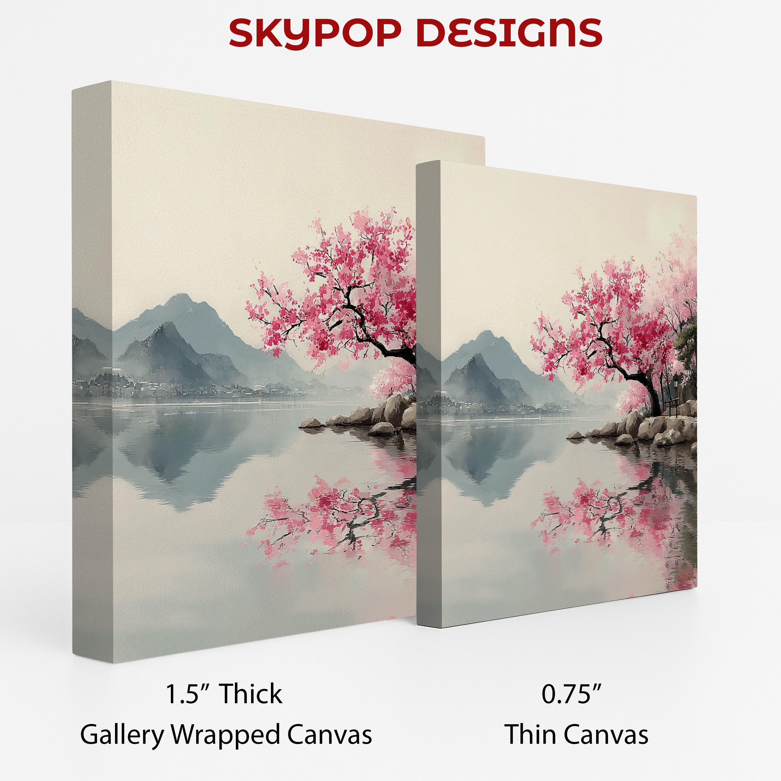 2.jpg Cherry Blossom Lake Reflection Art