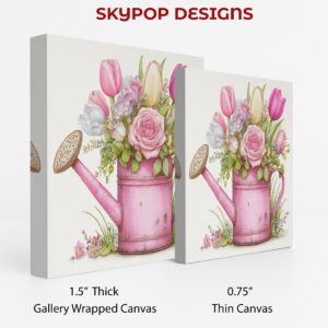 Pink Watering Can Flower Art