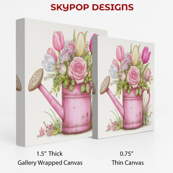 Pink Watering Can Flower Art