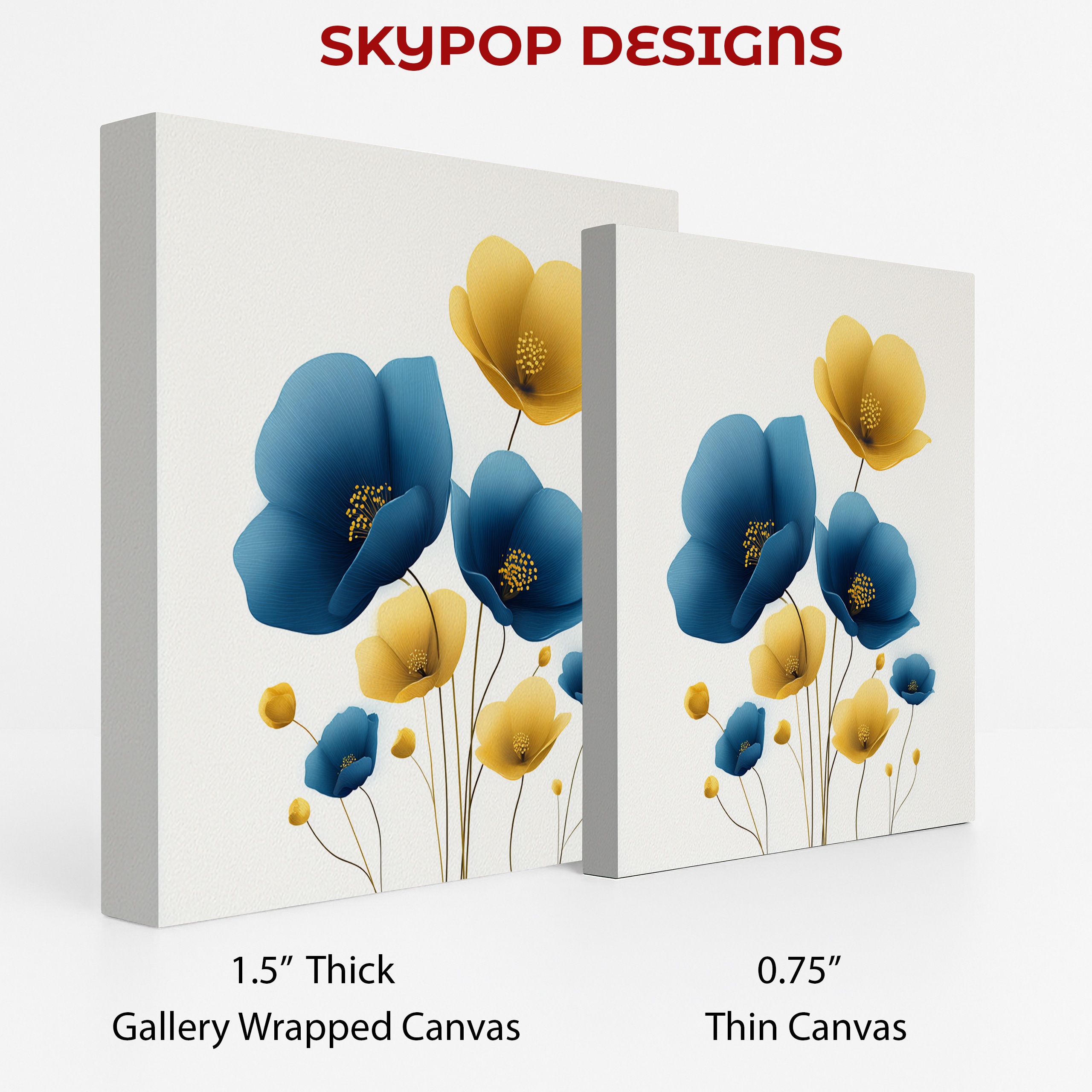 2.jpg Blue Yellow Poppy Art
