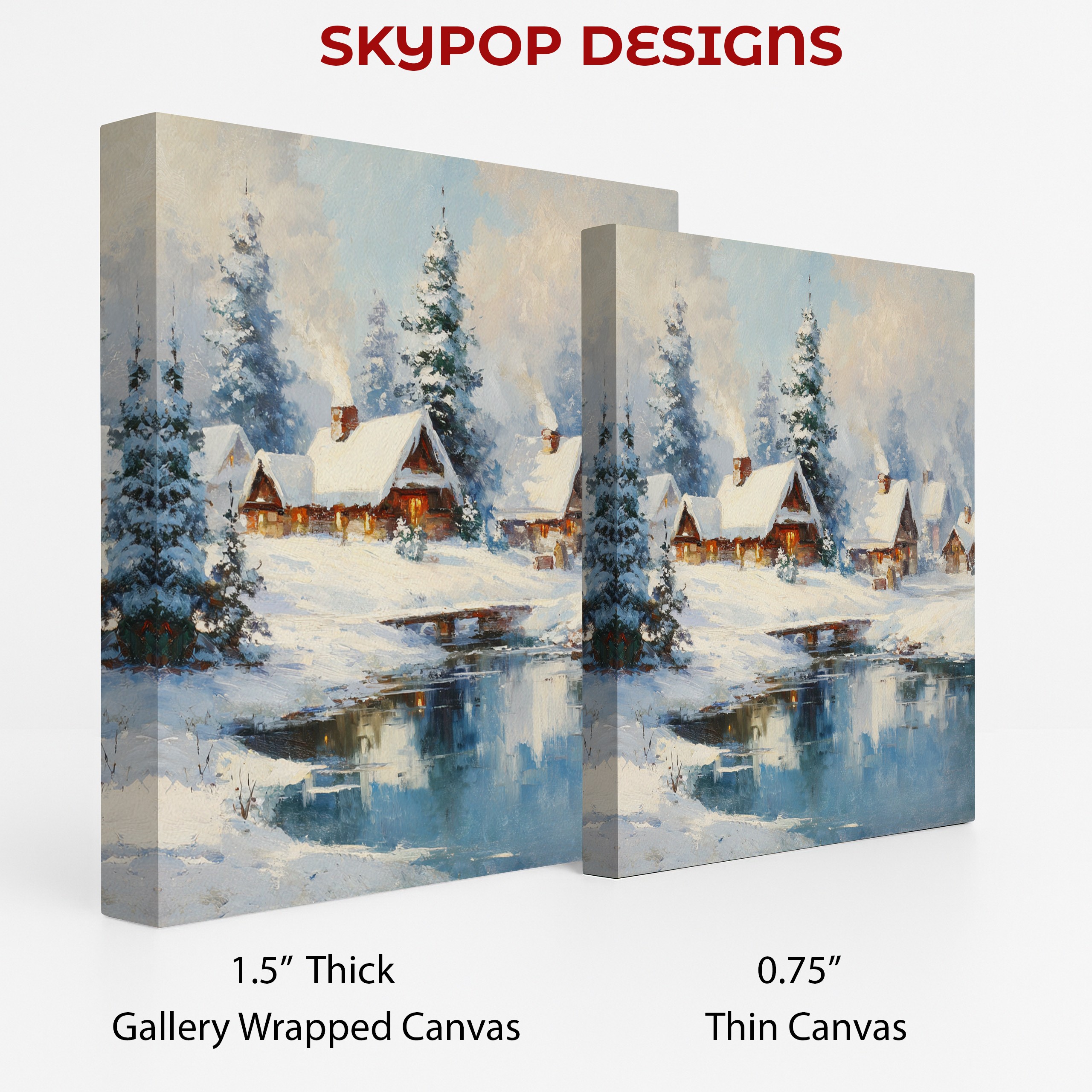 2.jpg Winter Village Reflection Art